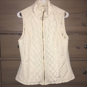 Brand new white vest with gold zipper